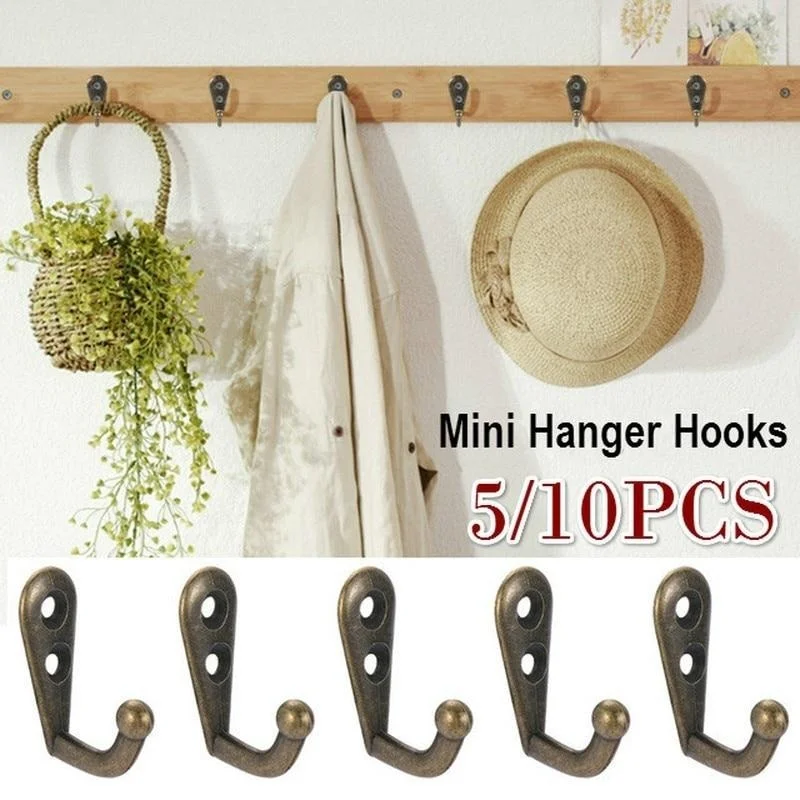 

1pcs Single Prong Hook Mini Size Wall Mounted Retro Cloth Hanger for Coats Hats Towels Keys Clothes Door Hanger Decoration