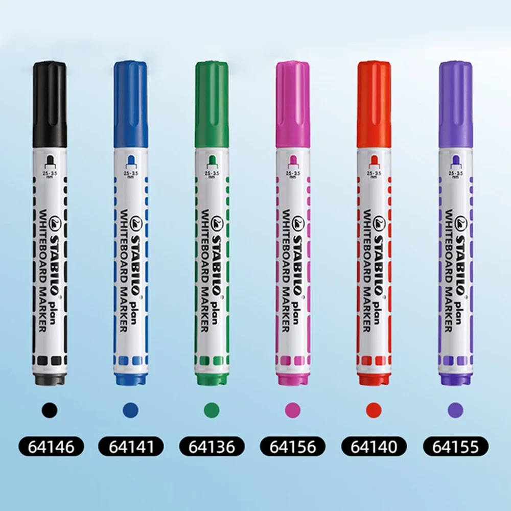 4pcs German Stabilo Whiteboard Pen 641 Marker Round Head School Easy To Erase Not Easy To Dry Stationery Classroom Supplies