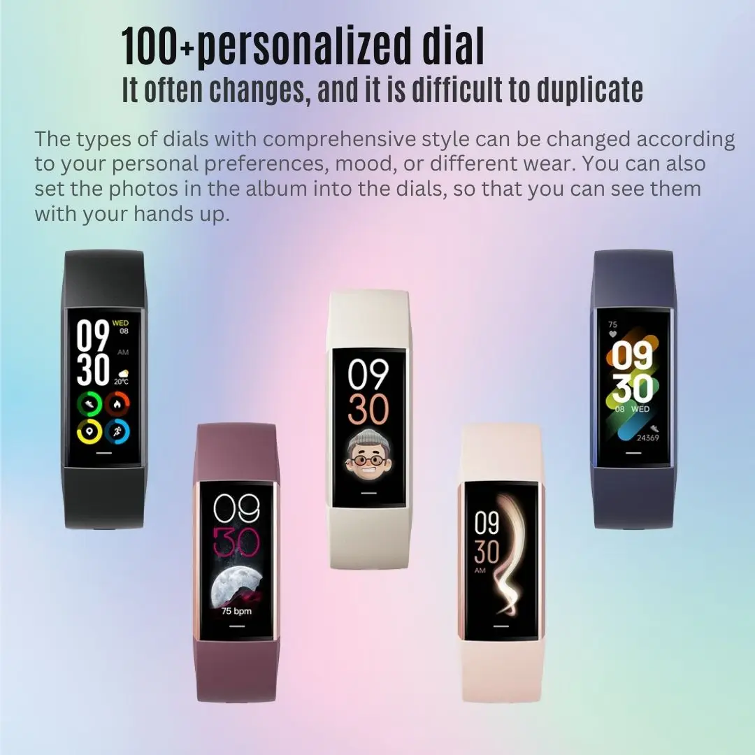 Body Temperature 1.1" Amoled Display Fitness Tracker Bracelet Men Women Waterproof Swimming Heart Rate Blood Oxygen Smart Watch 5