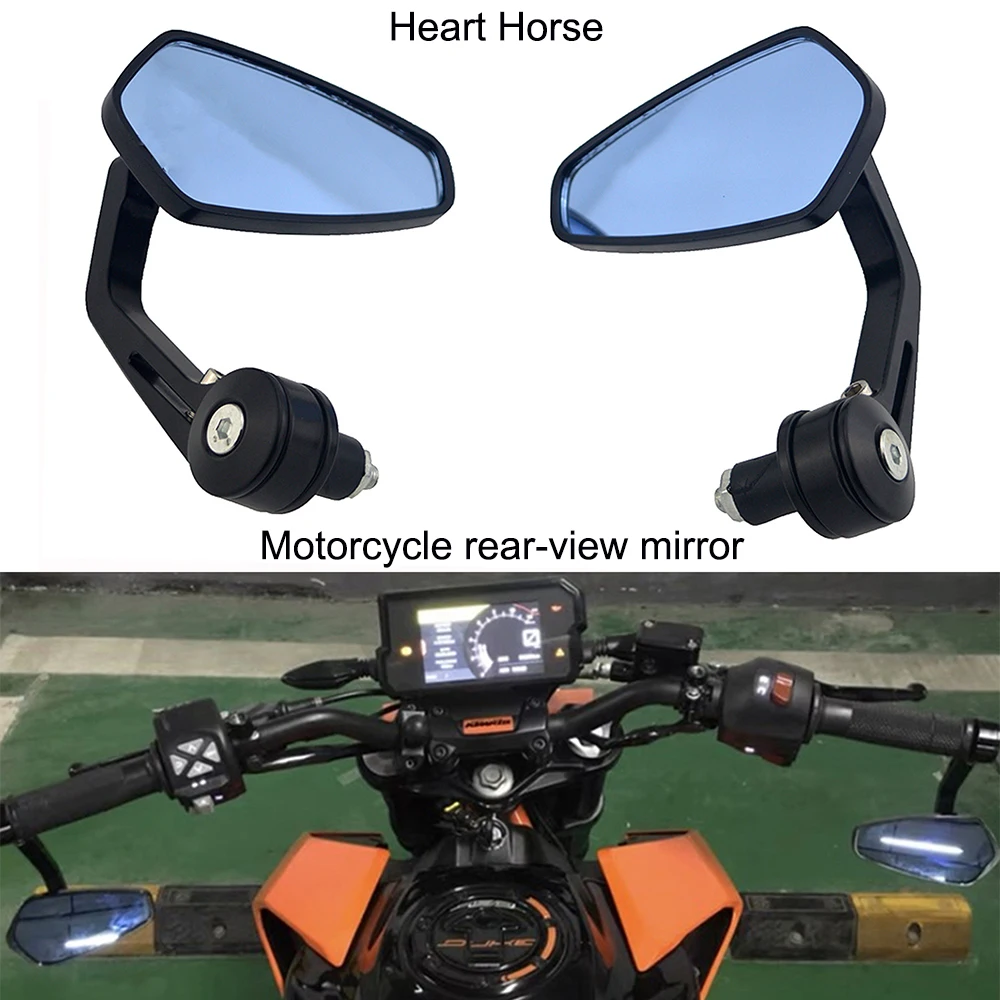 Motorcycle Mirrors 2x 7/8" 20mm Rear View Anti-Glare HD Motorbike Handlebar End Side for Scooters ATV Bike Motorcycles