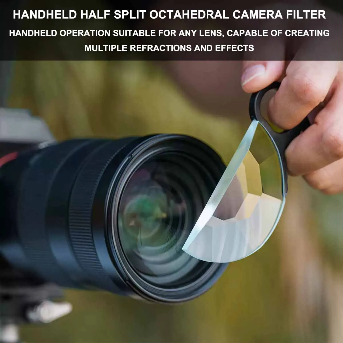 휴대용 반분할 팔면체 프리즘 79mm/150mm 반원형 유리 프리즘 렌즈는 테마 수를 변경할 수 있습니다.