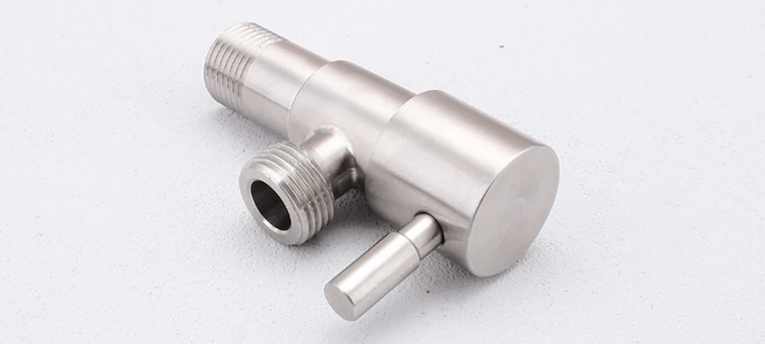 Gebürstetes Wasser G1/2 runder Griff 304 Edelstahl heiß und kalt abgeschaltet dreieckige Eckventile für Badezimmerzubehör – Detail 9