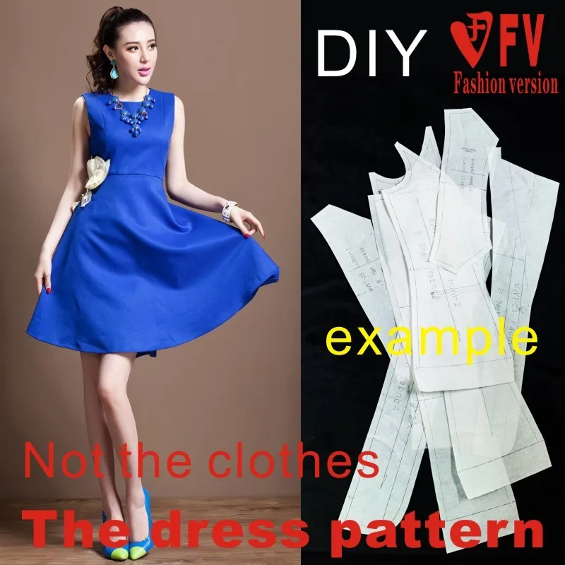 Clothing DIY The dress Dresses Sewing Pattern cutting drawing Women's Dress Sewing Template BLQ-89