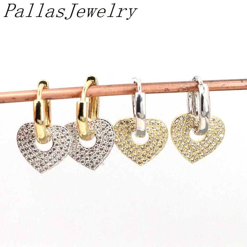 

10Pairs 2022 New Style heart earrings mix silver and gold colors jewelry heart charms hoop earrings for women