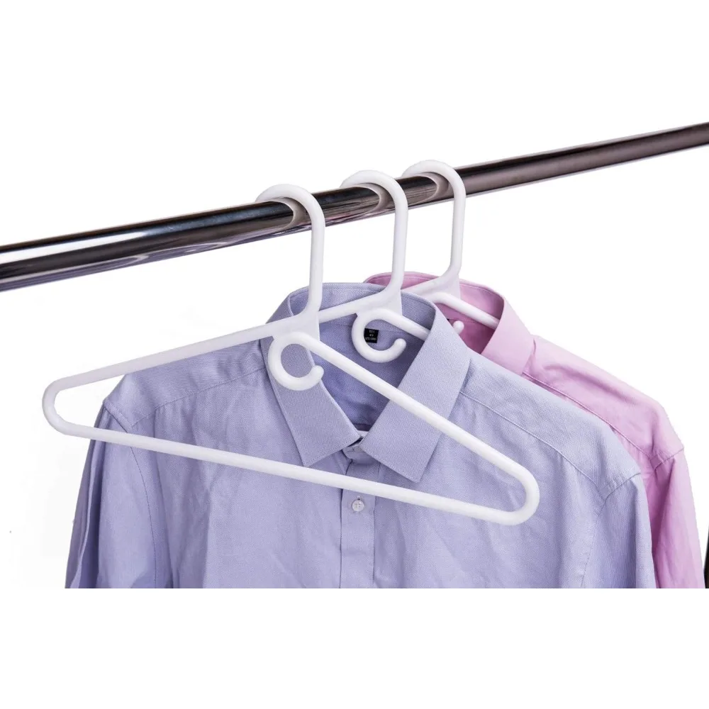 

Quality White Plastic Hangers 30 Pack - Super Heavy Duty Plastic Clothes Hanger Multipack - Thick Strong Standard Closet