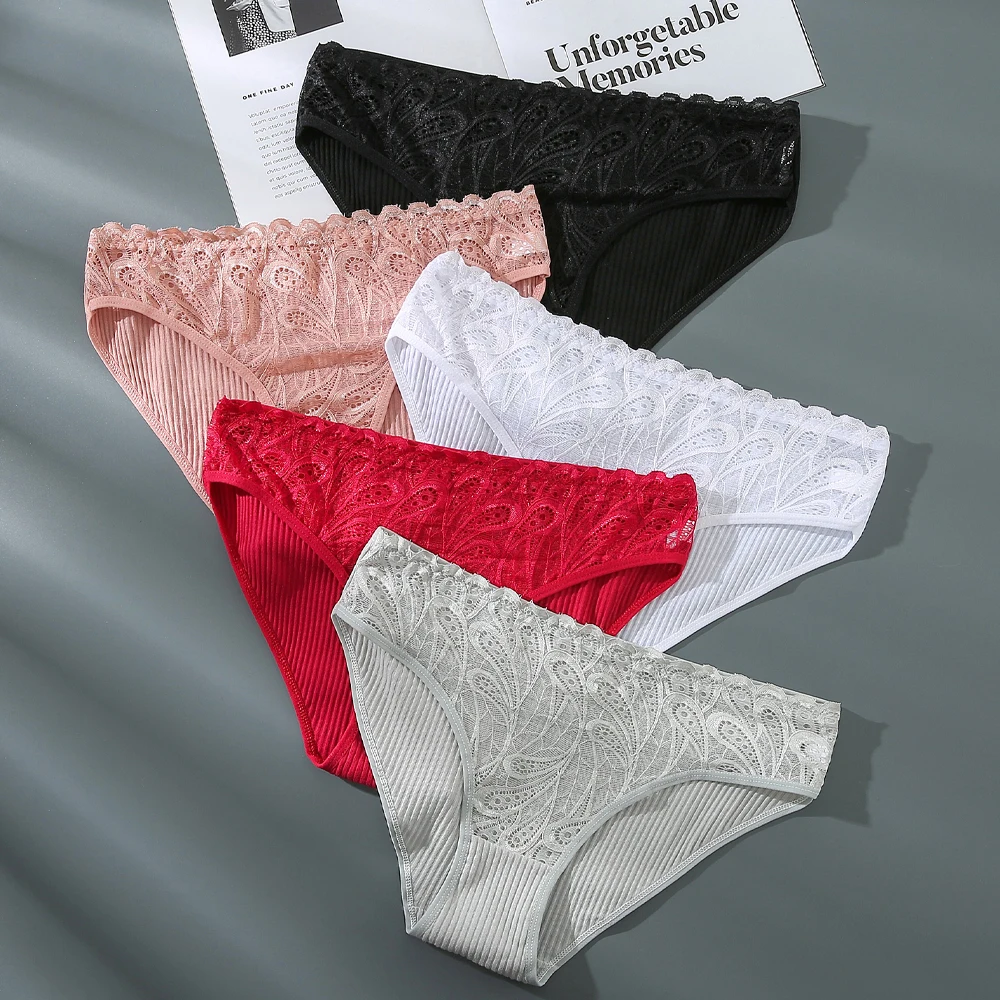 

Women's Panties Feather Lace Underwear Female Sexy Briefs Fashion Cotton Patchwork Underpanties for Ladies Lingerie Comfortable