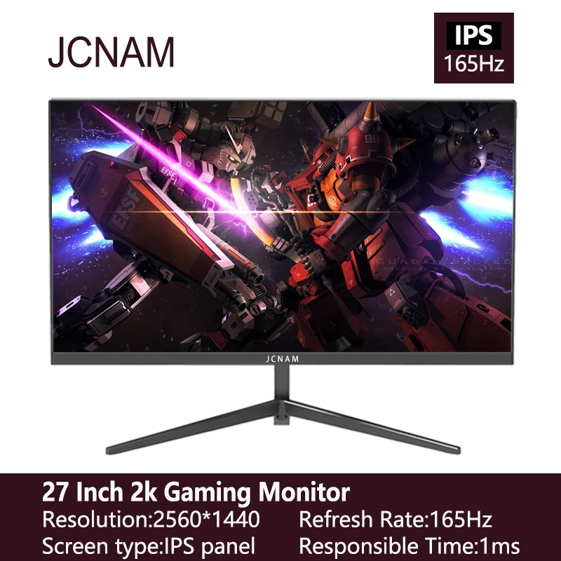 

JCNAM 2k 27inch IPS 165Hz Gaming Monitor with HDR Mode 2560*1440 High Resolution HDMI Desktop Screen PC Display