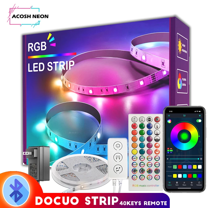65.6ft Duoco Strip App Led Strip Light 60leds/m Smart Ambient Light Led