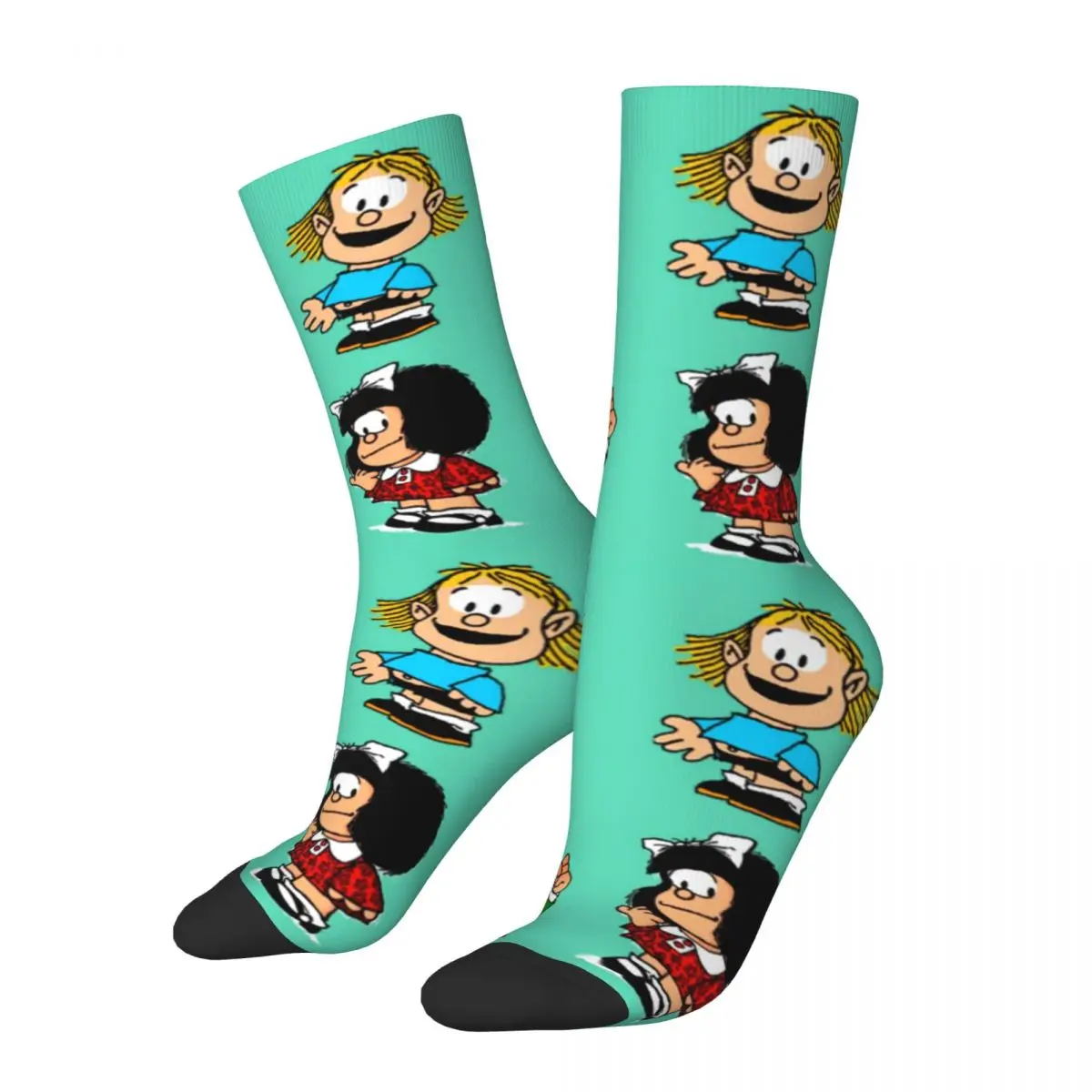 

Cool Mafalda Mug Gang And More Design Basketball Socks Merch All Seasons Funny Cute Middle Tube Socks Sweat Absorbing