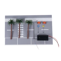 Miniature Display City Road Scene Set with Coconuts Tree 1:64 Scale Road Scene Modeling Kits for Sand Model Builders 1
