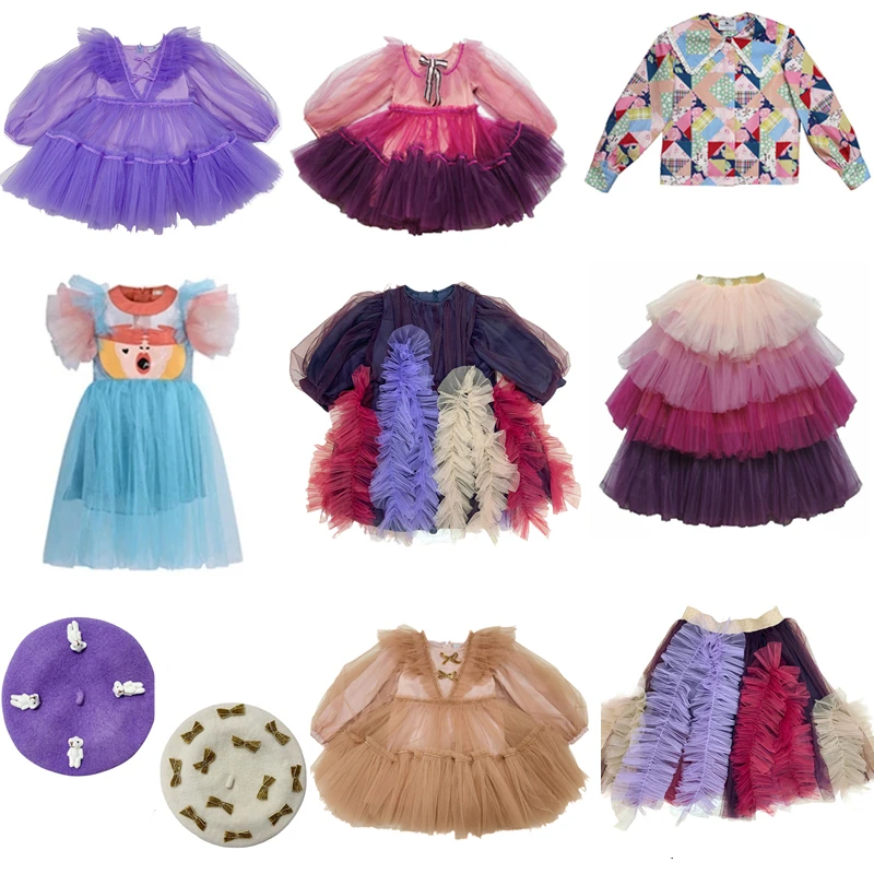 New Autumn Raspberry Baby Girls Eyes Dresses Lace Princess Blouse T