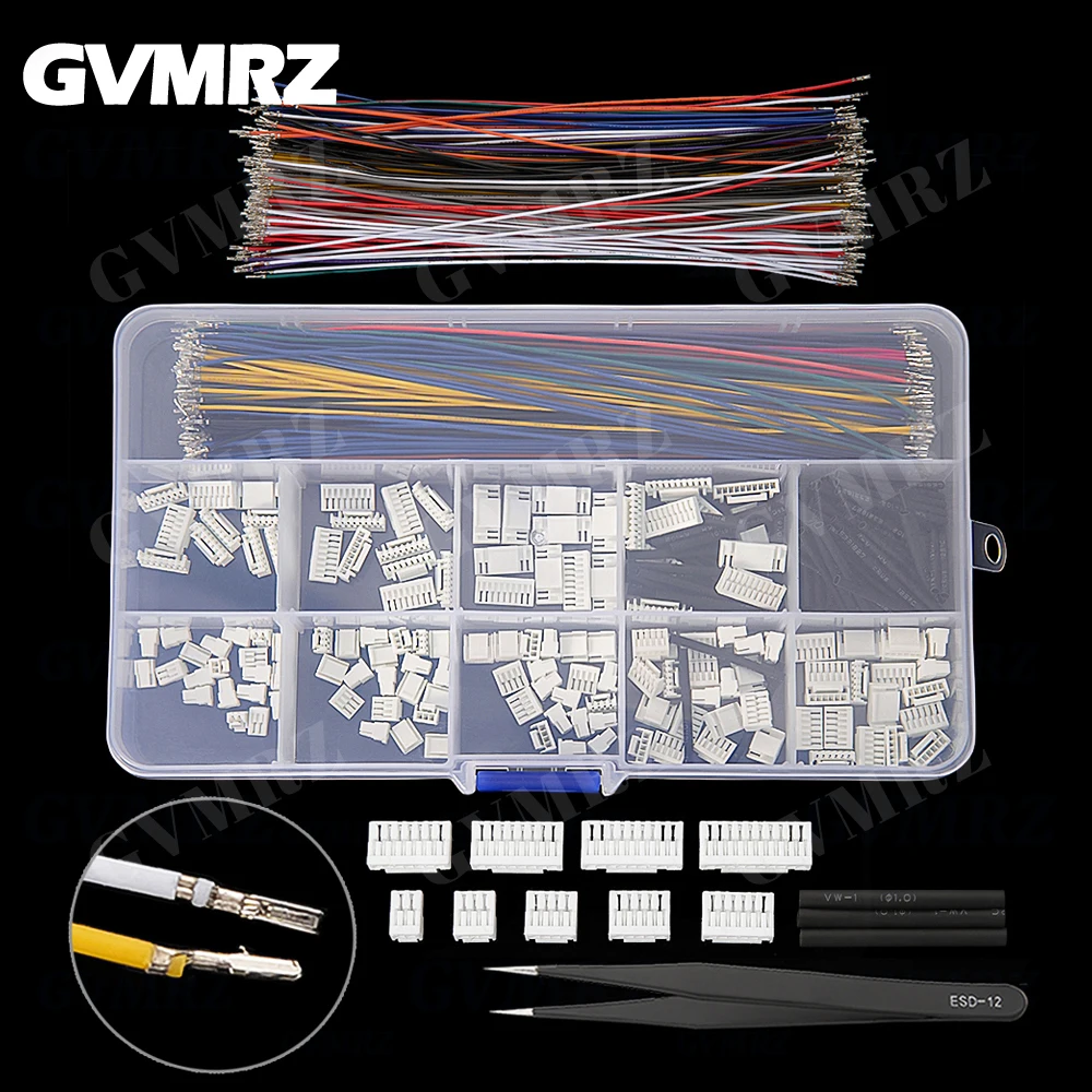 ชุดสายไฟพร้อมปลั๊กตัวผู้ GH1.25MM แบบ Crimp บรรจุกล่อง 2P 3P 4P 5P 6P 7P 8P 9P 10P พร้อมแหนบ สายขนาด 28AWG 1