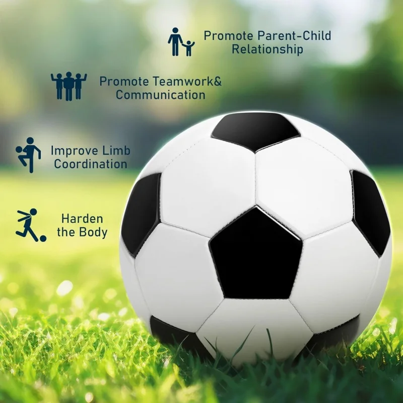 Premium Durable Soccer Ball - Classic Black and White - Ideal for Indoor & Outdoor Play