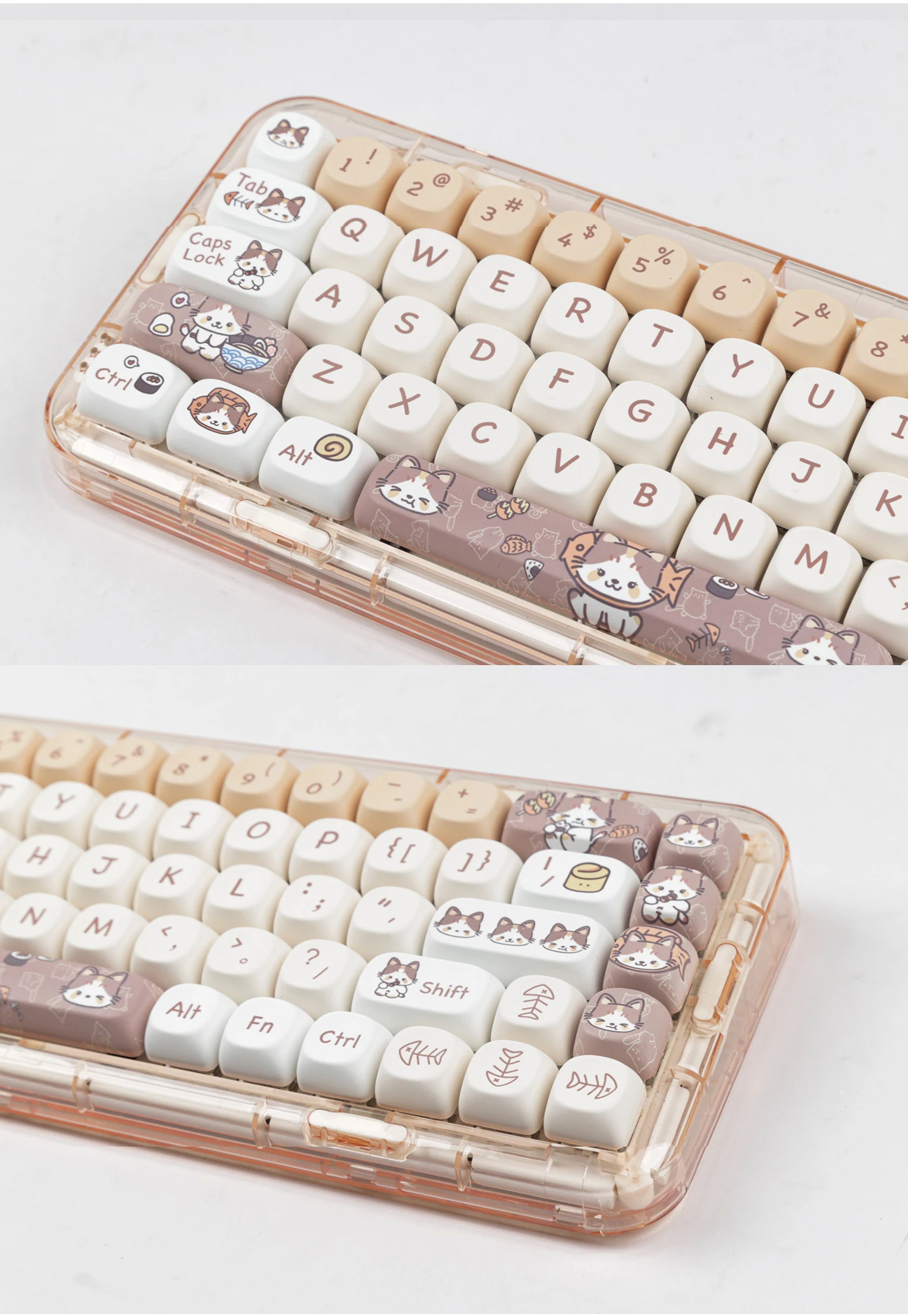 Kawaii Mao Profile Cat Fish Keycap Set (142 keys) - Special Edition