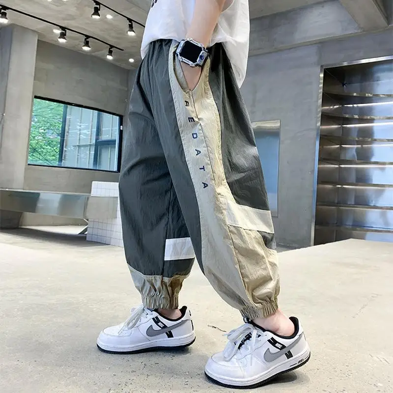 

New Casual Boys Kids Summer Anti Mosquito Pants Trousers Boys Thin Pants Childrens Fast Drying Sports Pants Trousers 4-14 Years