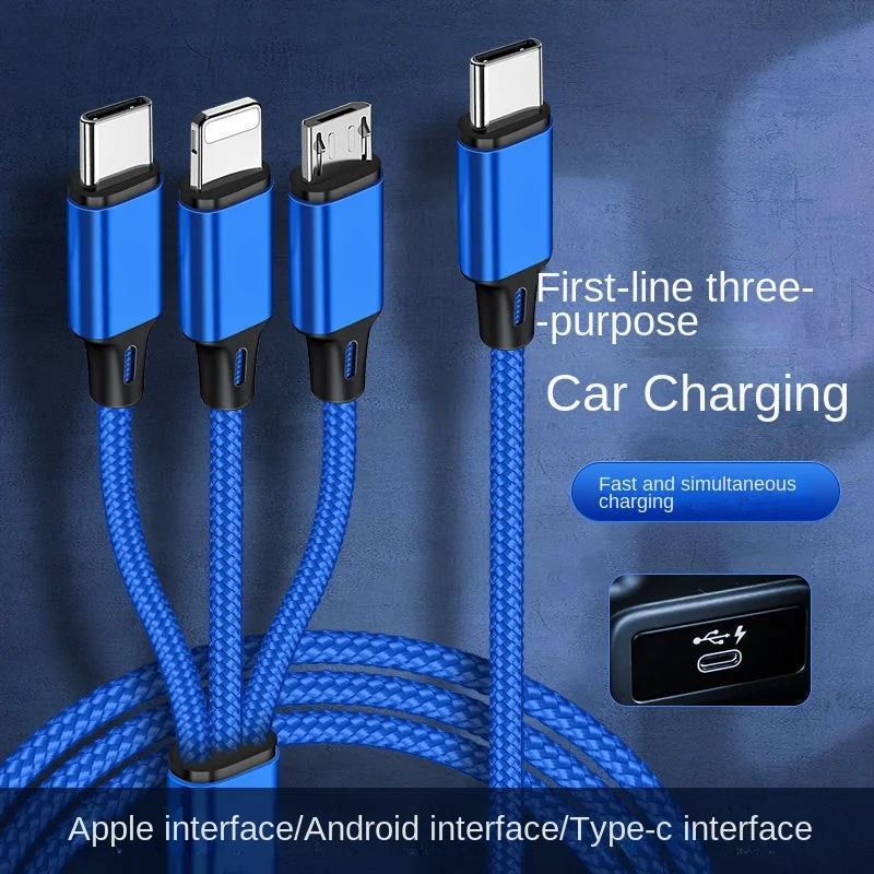 Type-c Three-in-one Charging Line PD Three-vehicle Fast Charging Line type c charger cable