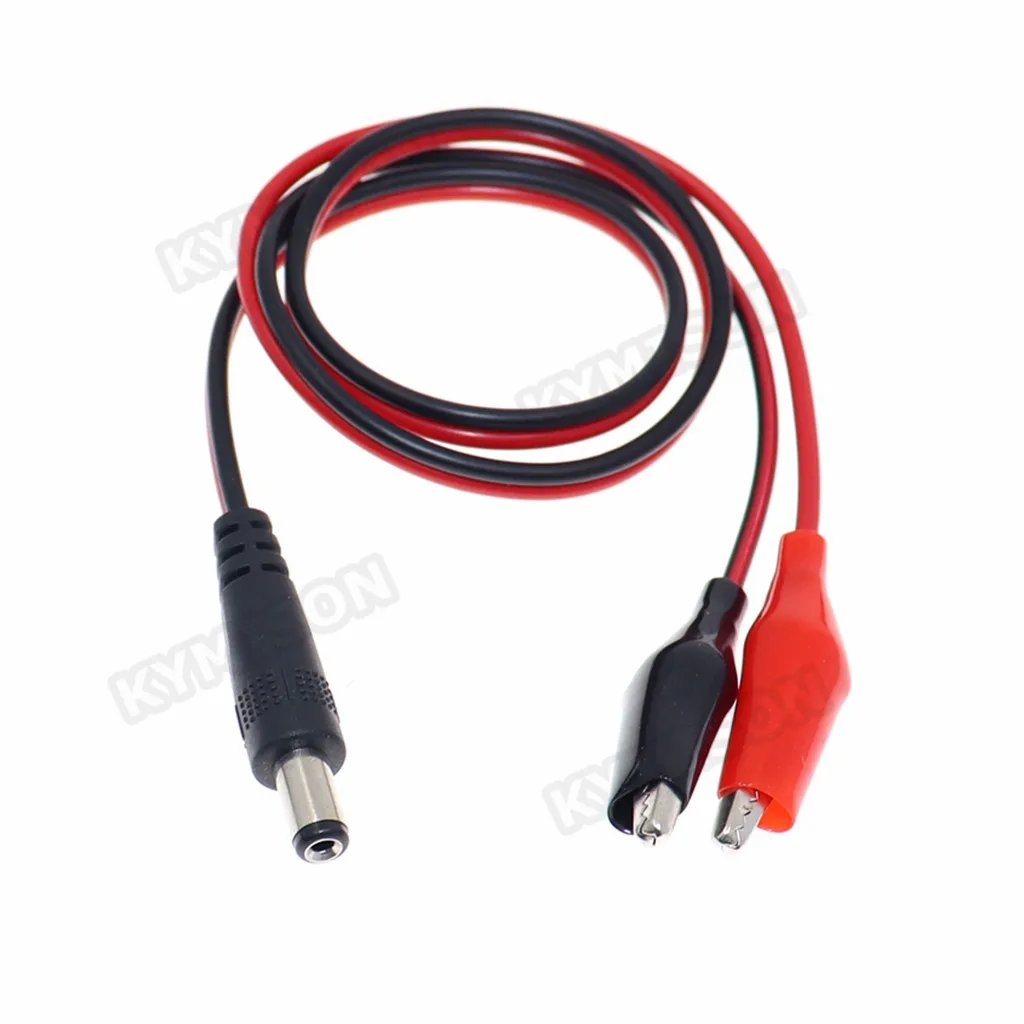 2 Alligator clip to 1 Male or Female DC Power Plug Connector Adapter 30cm/50cm Wire DC 5.5*2.1mm Clips Crocodile Test Leads