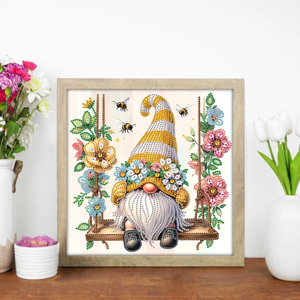 30*30cm 5D DIY Partial Special Shaped Drill Diamond Painting Flower Goblin Art Decor Rhinestone Diamond Painting Home Wall Decor