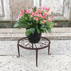 Outdoor Iron Plant Rack for Garden Display and Storage (Bronze)