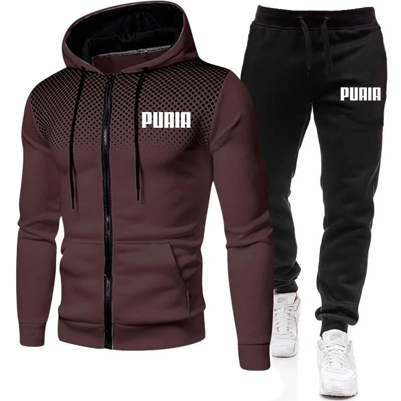 Fashion PUAIA Men\'s Sweatshirt Hoody for Men Male Suit Spring Female Man Sets Women\'s Tracksuit Sportswear Hoodies + Sweatpants