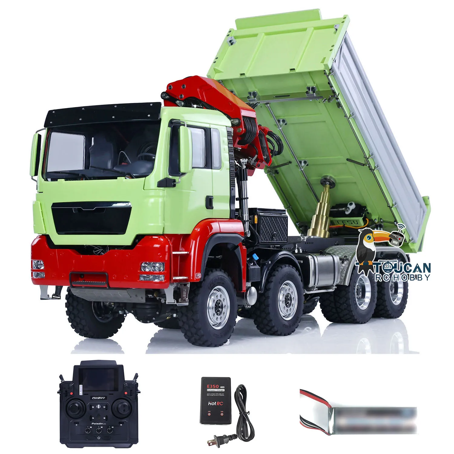 LESU 1/14 8X8 RC Hydraulic Dump Truck for Pl18Ev Remote Control Crane Dumper Painted Assembled Toy for Boy Thzh1439 2