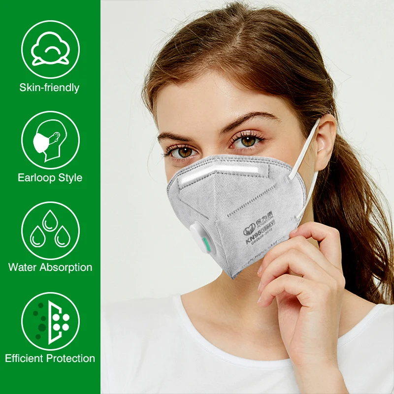 POWECOM KN95 Masks Activated Carbon kn95mask with Valve 1866V Mask Safety Face Mouth Mask tapabocas Adult Masks 6