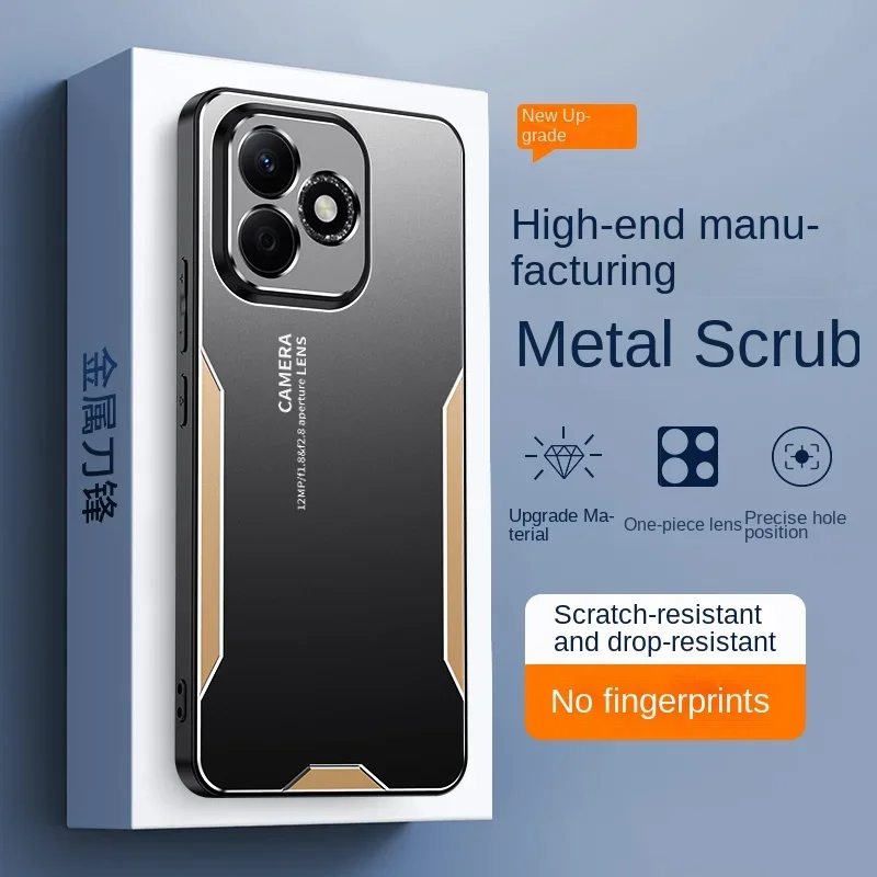 Enhanced Aluminum Alloy Shockproof Matte Silicone Phone Case, Lightweight and Durable