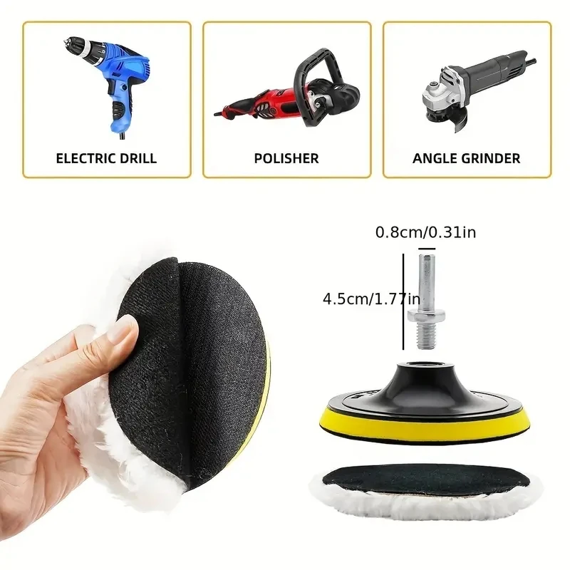 5-piece set of car beauty waxing and polishing disc cleaning brushes 6
