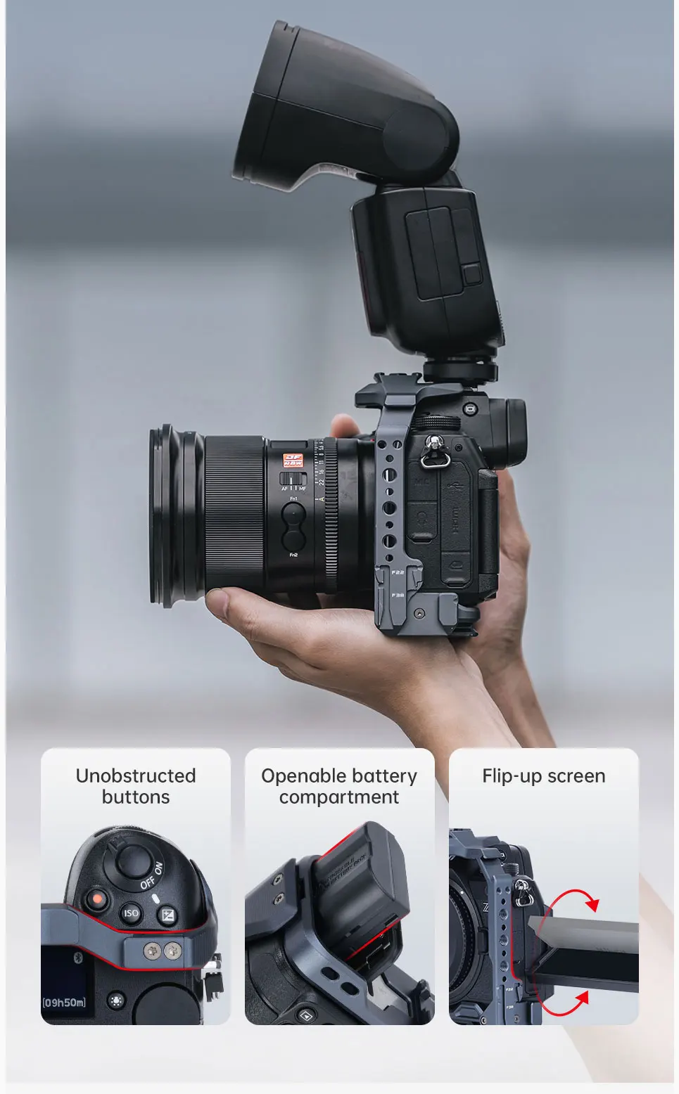 Camera Cage Kit for Nikon Z6iii Suitable for F22&F38&F50 Quick Release System