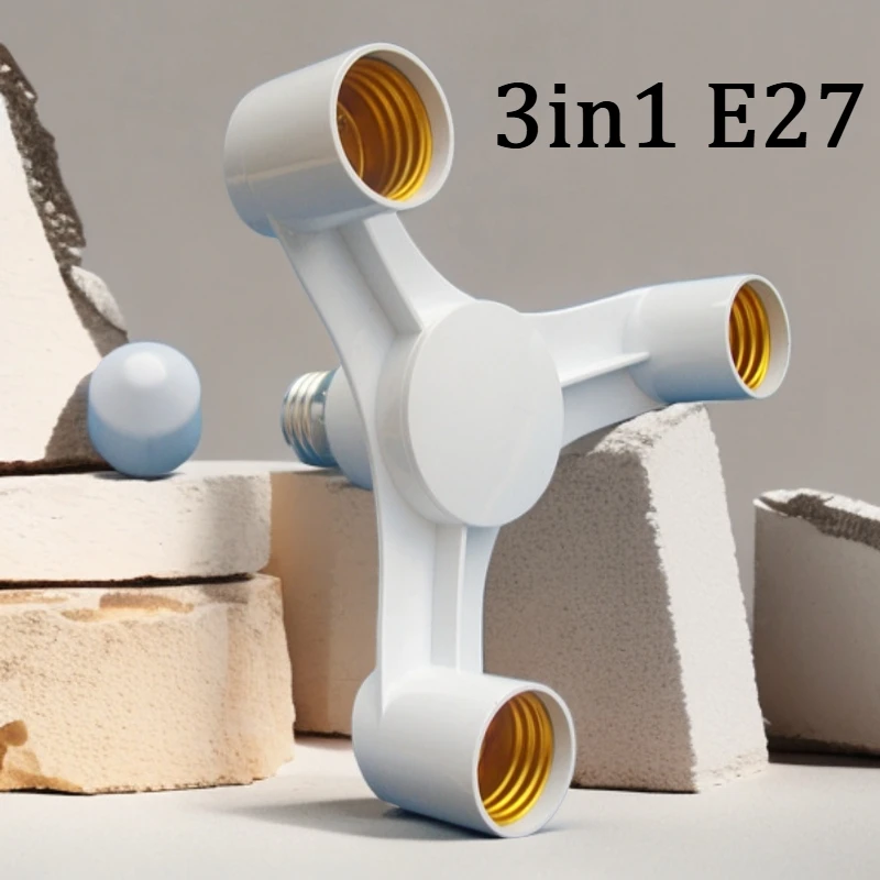 3In1 E27 to E27 extended LED bulb socket splitter adapter bracket suitable for photography studios kitchens restaurants