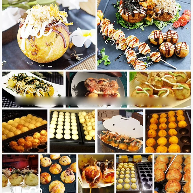 Commercial Electric Takoyaki Maker Grill Octopus Meat Ball Baking Machine Non-stick Gas Chibi Maruko Cooker