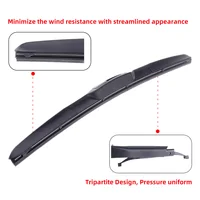 Car Windshield Wiper Blade Universal J/U-Shaped Hook Three-Stage Wiper Blade Natural Rubber Strip 14"16"17"18"19"20"21"22"24" 2
