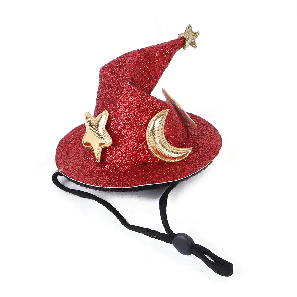 Mini Witch Hat Adjustable Pet Headgear for Small Animals Hamster Rat Hats Halloween Cosplay Clothing Guinea Pigs Assessories