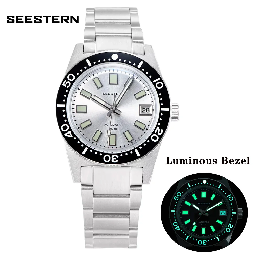 Seestern 62Mas 200M Orologio Subacqueo Sportivo Impermeabile Per Uomo Lunetta In Ceramica Super Luminosa Doppio Zaffiro Nh35 Movimento Automatico