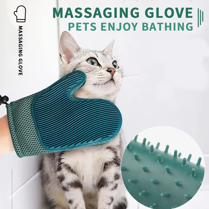 Benepaw 2-in-1 Dog Cat Hair Glove Efficient Pet Fur Remover Durable Grooming Brush For Shedding Massage Cleaning Couch Carpet