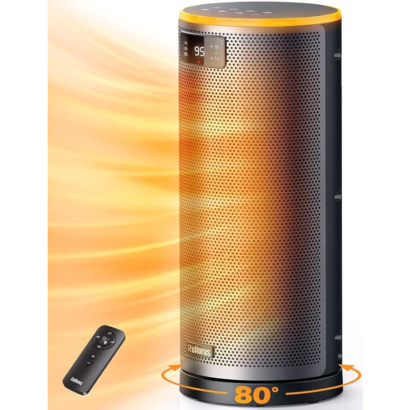 Rellorus Space Heaters for Indoor Use, 1500W Fast Heating Portable Electric PTC Ceramic Heaters, with ETL Certified, Remote