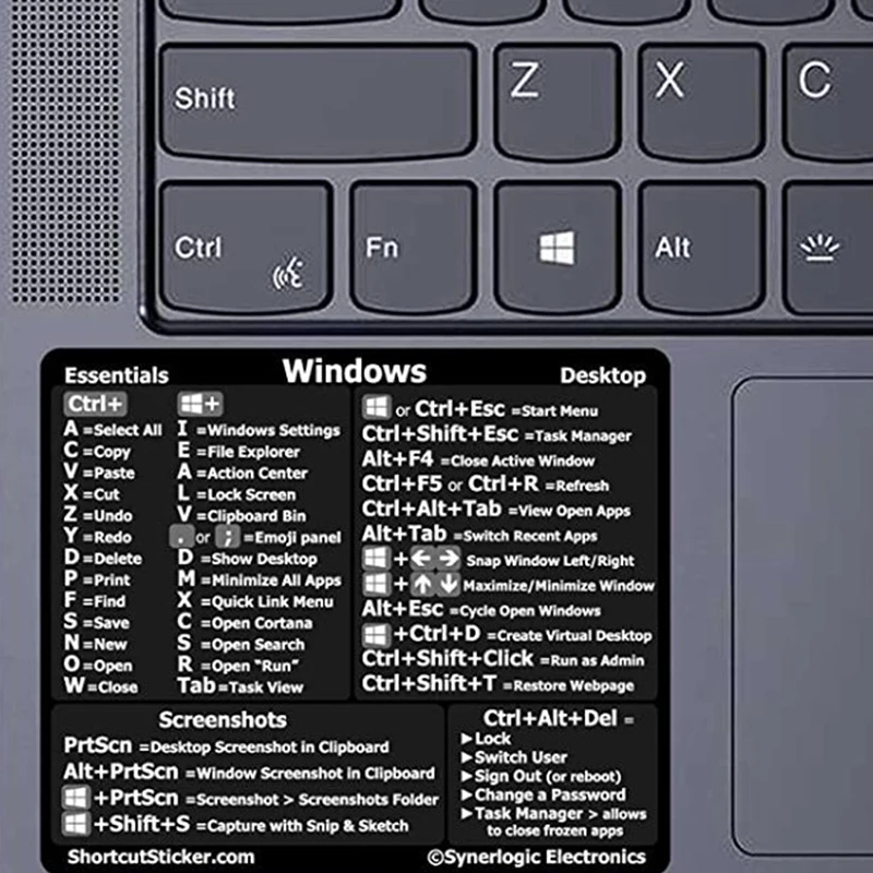 빠른 참조 키보드 가이드 단축키 스티커, 노트북 또는 PC용, Windows + 워드/엑셀 (Windows용), 어도비 포토샵, 30 개/세트