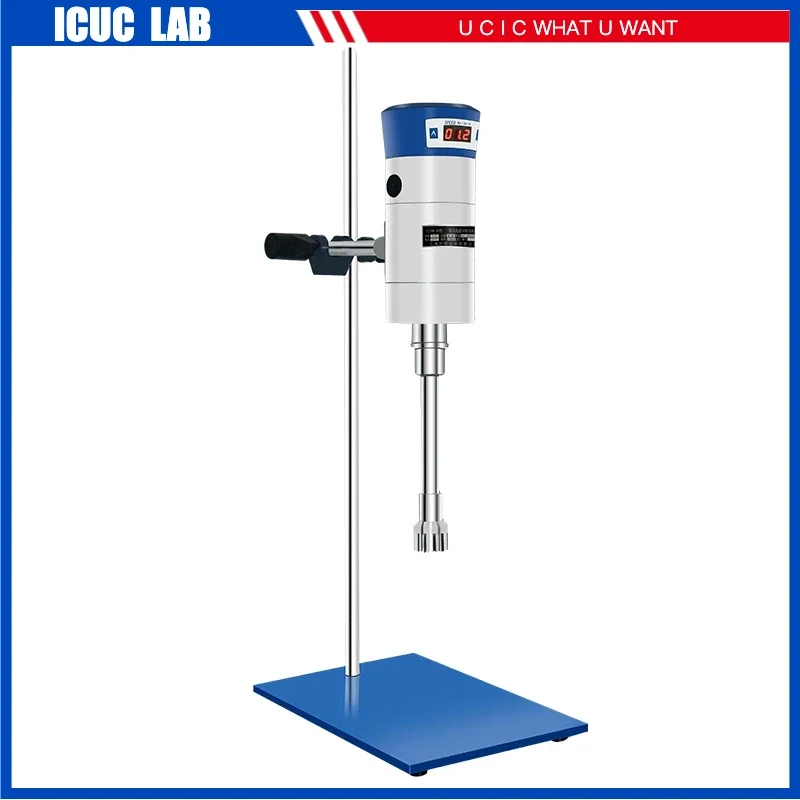 FJ200-SH Digital Electric High Speed Laboratory Stirrer High Shear Liquid Batch Mixer Cosmetic Homogenizer Machine Working Heads