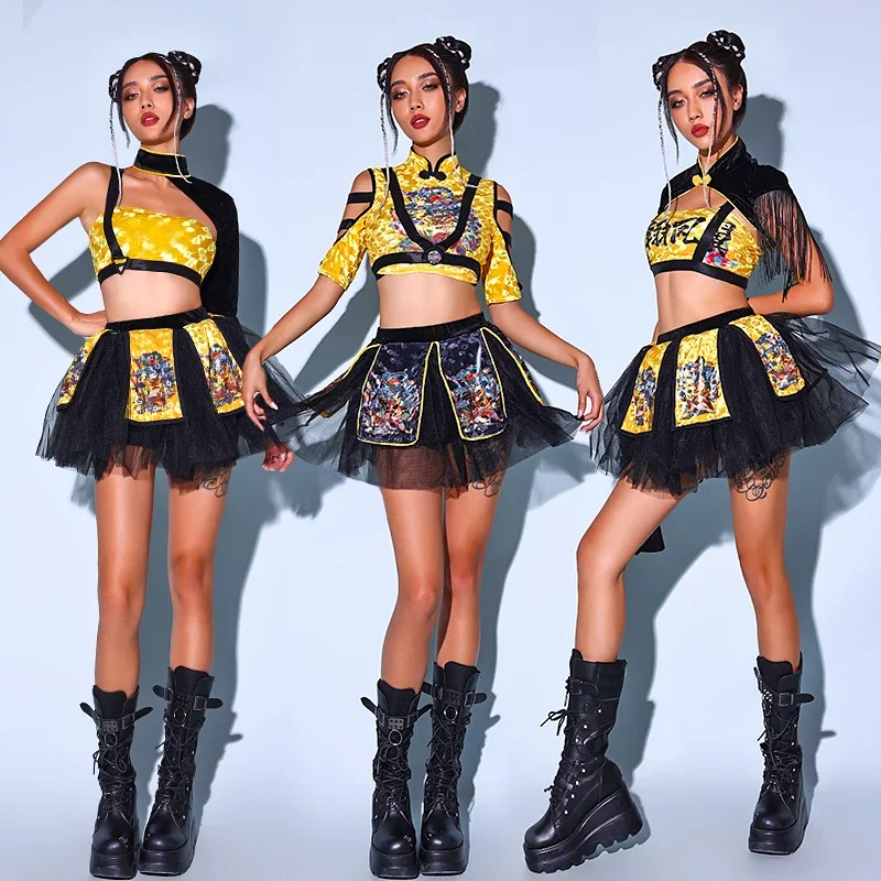 

2023 New Jazz Dance Costume Women Kpop Clothing Chinese Style Suit Nightclub Dj Gogo Dancer Outfits Singer Stage Wear BL11634