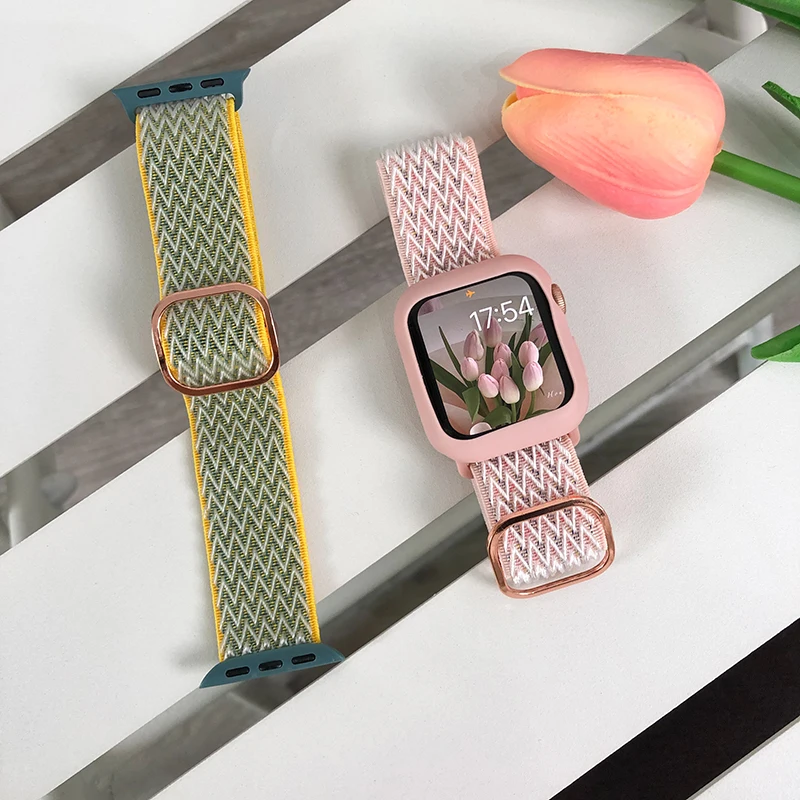 

Ремешок для apple watch series 7 6 se 5 4 3, нейлоновый, регулируемый, 44 мм, 40 мм, 41 мм, 45 мм, 38 мм