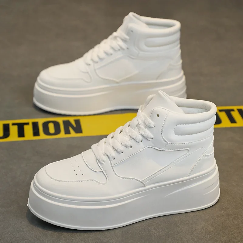 Men Casual Sneakers Platform Ankle Boots High-top Thick Bottom Sneakers Male Outdoor Basketball Shoes Sport Trainers 2025