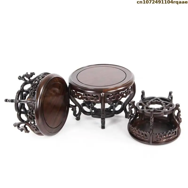 Ebony Standing Flower Bonsai Plant Wooden Shelf Flower Pot Sorting Table Display Rack Plant Log Lathe Scaffold Flowerpot Holder