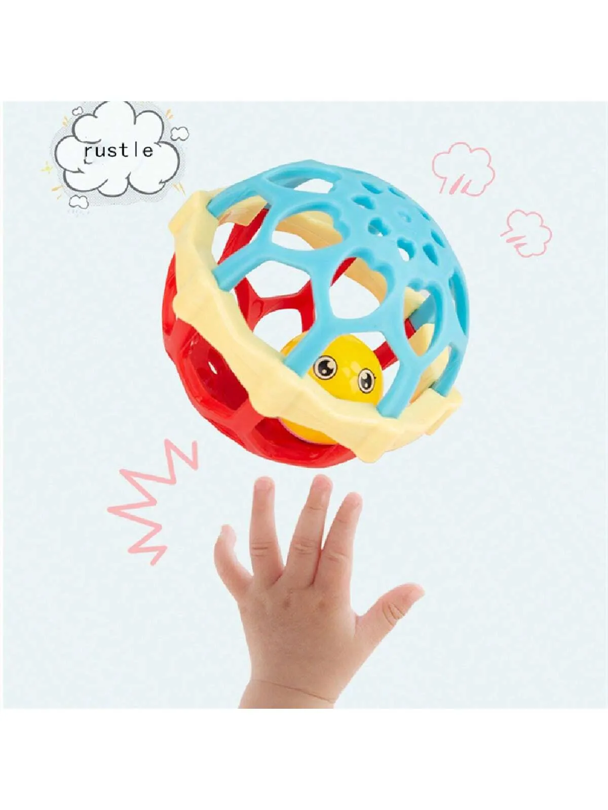 Random color Baby hand grasp ball rattles fitness soft rubber hand rattles string teether infant 0-1 years old educational toys 3