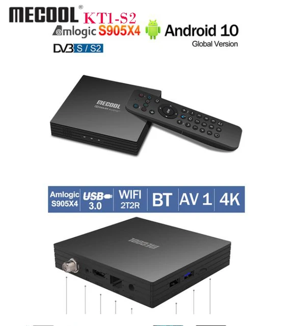 Mecool KT1 - DVB-T/T2 - Android 10 - Android TV con TDT