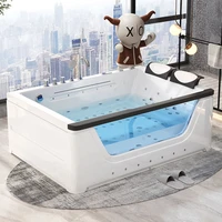 Jacuzzi acrylique pour 2 personnes avec cascade et massage par remous - Système de chauffage intelligent, grande piscine spa pour la salle de bain à domicile 1
