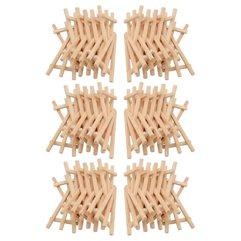 

72 Pack Mini Wood Display Easel Wood Easels Set For Paintings Craft Small Acrylics Oil Projects