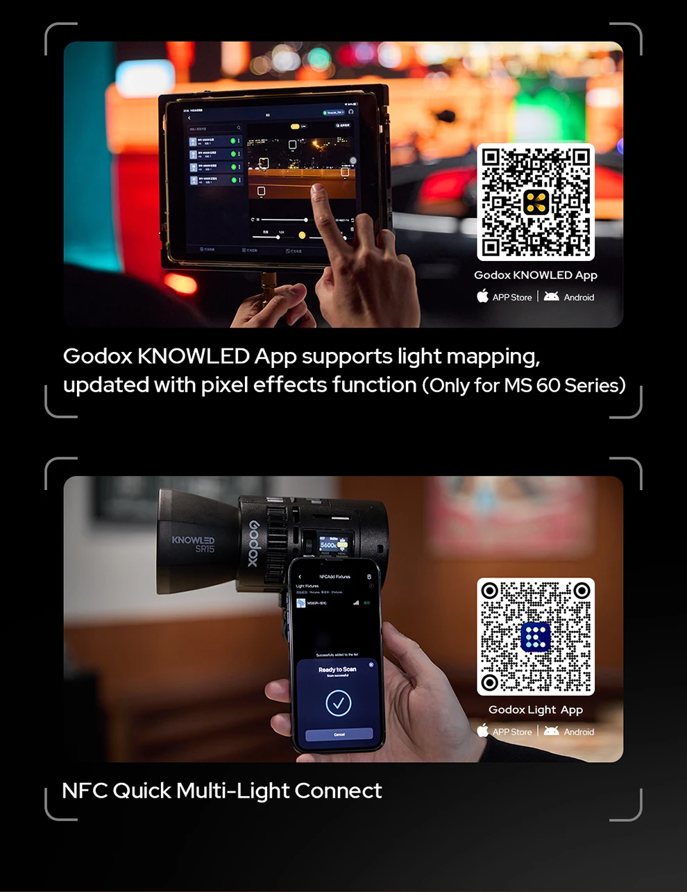Godox RS60Bi RS60R Studio Light 60w RGB Bi-color Full-color LED Video Fill Light