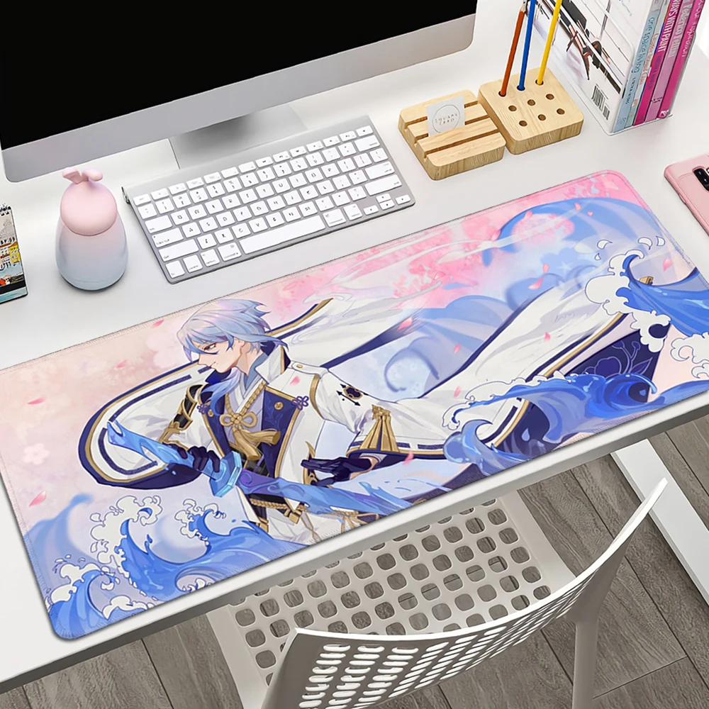 

Genshin Impact Kamisato Ayato Non-slip Lockedge Desktop Desk Mat Kawaii Gaming Accessories Students Writing Pad Desktop Mat