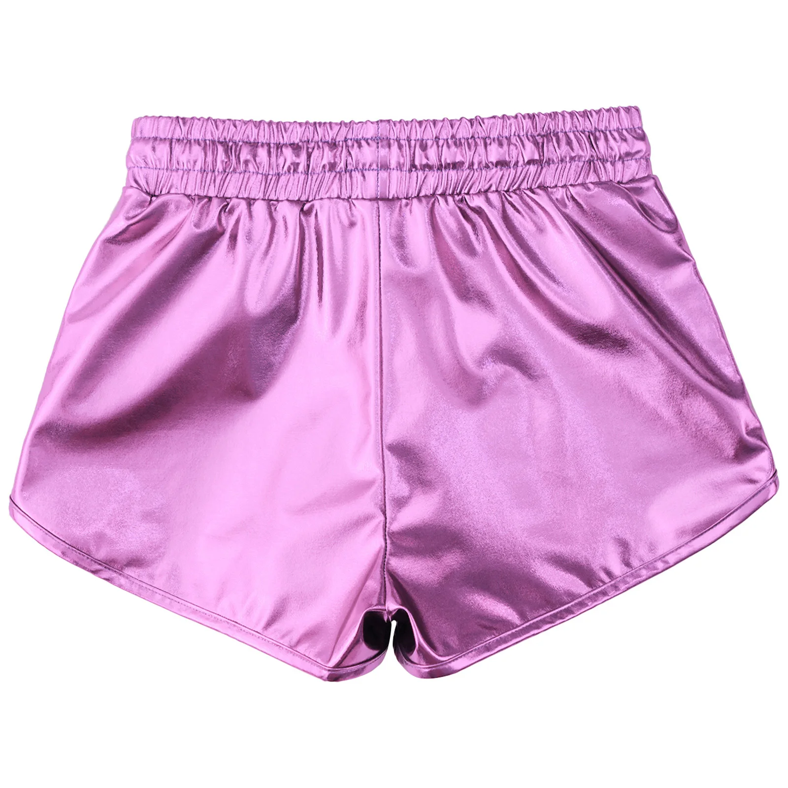 Metallisch glänzende Hip-Hop-Jazz-Tanz-Shorts für Mädchen, Kordelzug, elastischer Bund, Hotpants für Schule, Show, Cheerleading-Auftritt – Detail 34