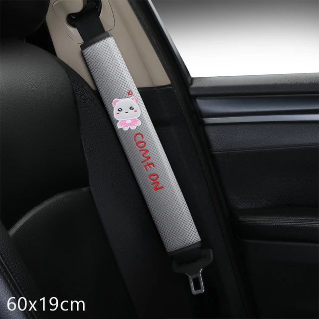 Juste de ceinture de sécurité de voiture respirante pour enfants, coussin  initié, décor de ceinture de sécurité de dessin animé, accessoires  intérieurs automatiques, 60cm - AliExpress